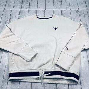 Under Armour Women's Project Rock Charged Cotton Fleece Crew Sz XL